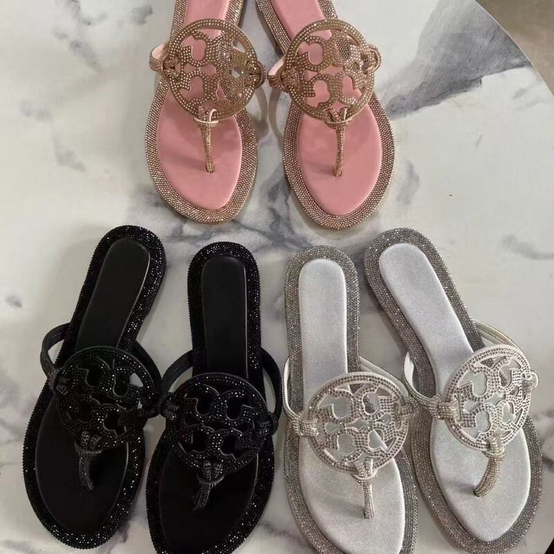 2025 Summer European and American Cross-Border Tbslippers Flip-Flops with Rhinestones Women's Shoes Women's Slippers Beach Casual Shoes 2025 Summer European and American Cross-Border Tbslippers Flip-Flops with Rhinestones Women's Shoes Women's Slippers Beach Casual Shoes
