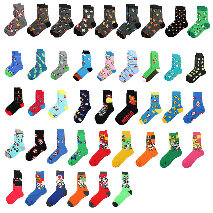 Cartoon Anime Game Mary Mary Casual Sports Jacquard Women Cotton Couple Mid-length Socks Trendy Socks Men's Long Socks