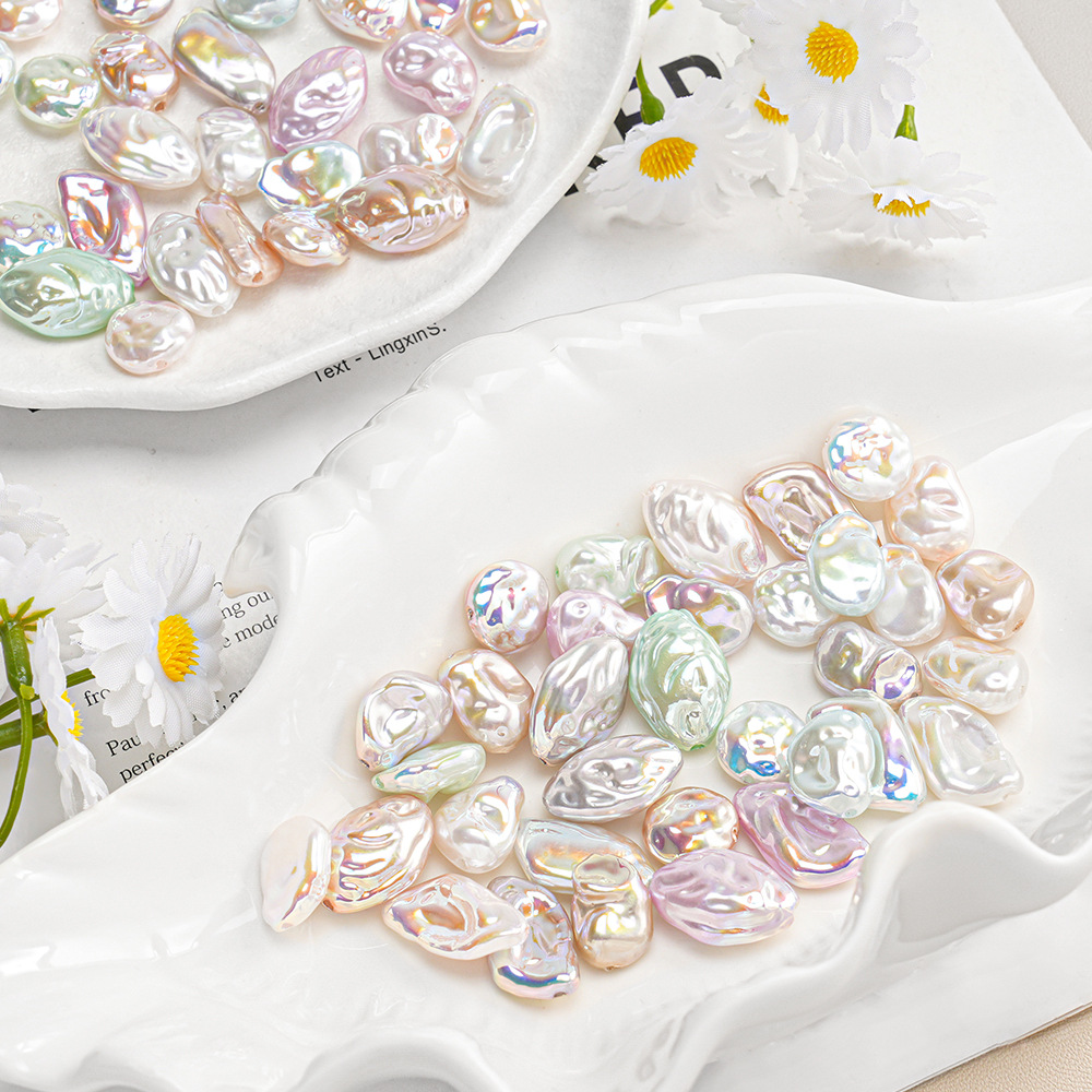 30 ABS barroco de forma especial piedra pequeña perla ovalada con cuentas pulsera de bricolaje collar accesorios de joyería lote suelto