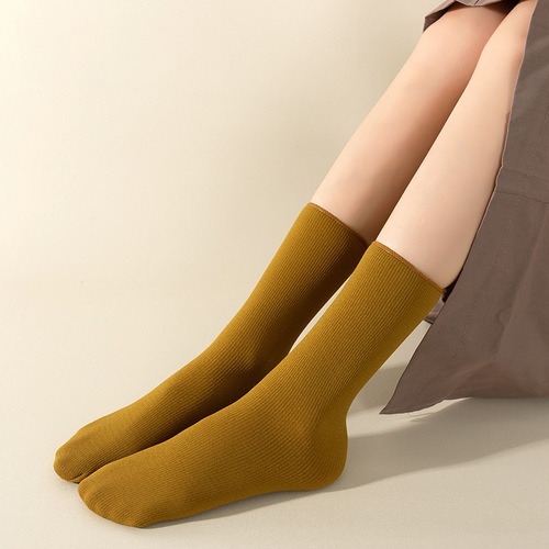 Factory Direct Sale Autumn/Winter Thick Acrylic Fleece Snow Ground Shoes Homewear Plain Color Warm Socks Wholesale