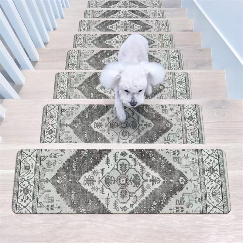 Cross-border Persian-style American staircase mats, diatomaceous earth, for hotels and guesthouses, non-slip, decorative, and easy-to-clean step mats for home use
