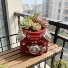 跨境发动机造型多肉花盆创意树脂盆栽容器北欧风阳台装饰摆件