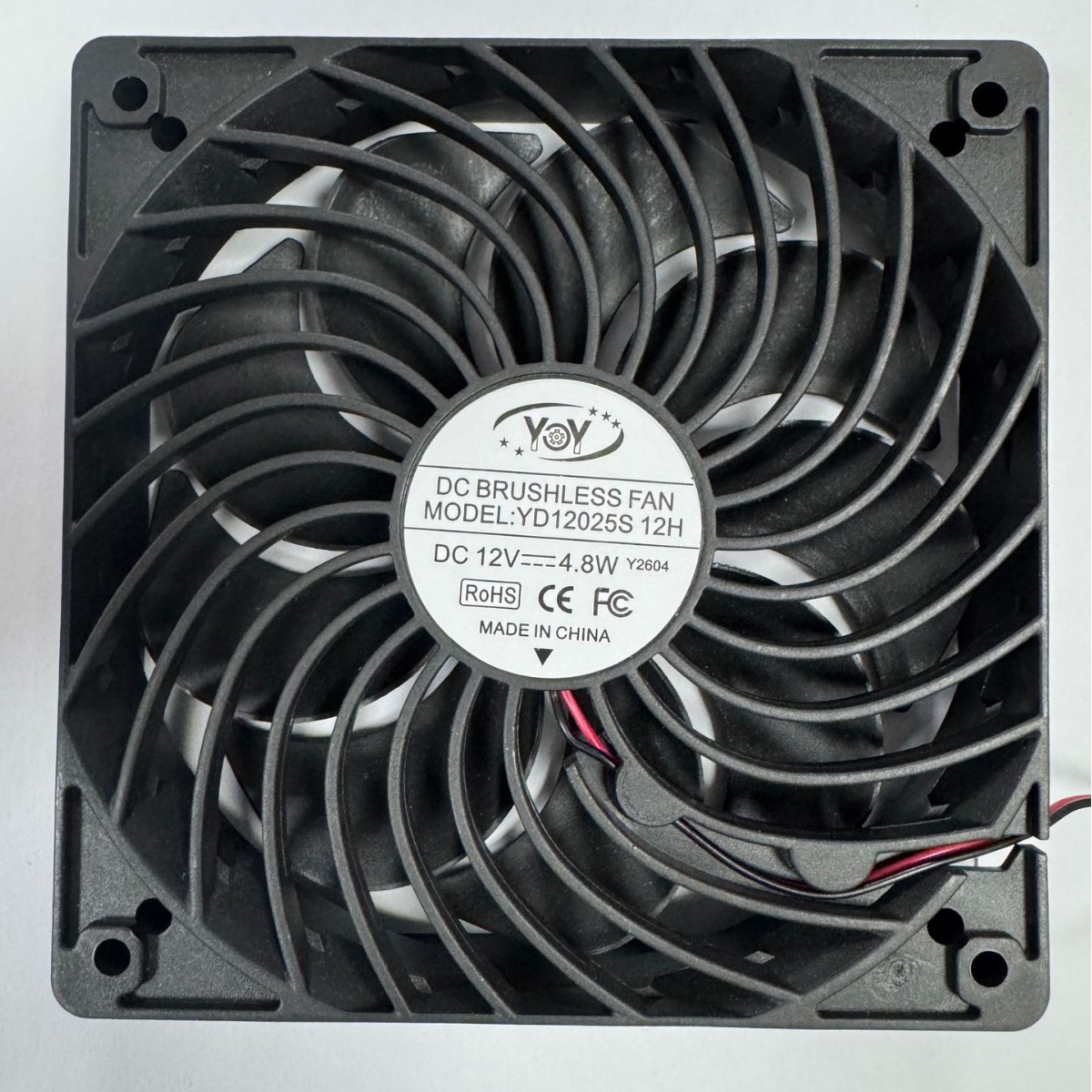 120x120x25mm 12V soyuducu fan, 9 qanadlı, az səsli