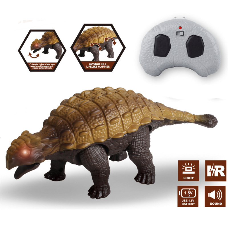 New Simulation Remote Control Dinosaur Electric Long-necked Dragon Children's Toy Ankylosaurus Creative Animal Novelty Educational Model
