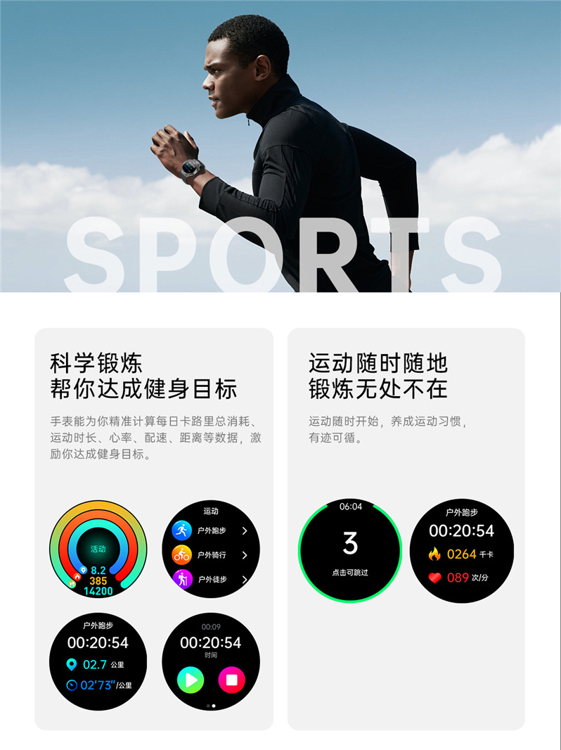 The 2025 new ET456 smartwatch features a 1.56 large AMOLED screen, ECG, Bluetooth call, heart rate and sleep mode undefined