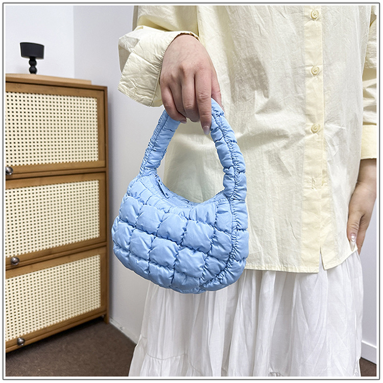 Cloud Bag New Wrinkled Dumpling Bag Puff Down Bag Versatile Lightweight Handheld Single Shoulder Underarm Women's Bag_voghion.com