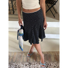 Q 34165 Polka dot low rise mermaid skirt ���㻨�ߵ�����βȹ