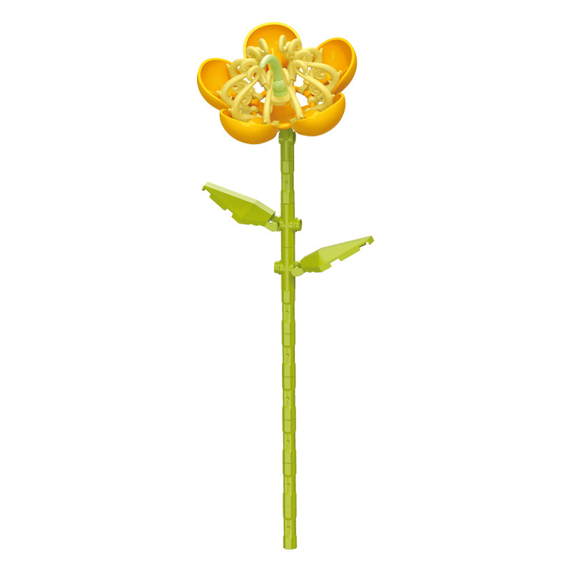 钻马积木花永生花束抱抱桶仿真花小颗粒积木DIY玩具七夕女生礼物|undefined
