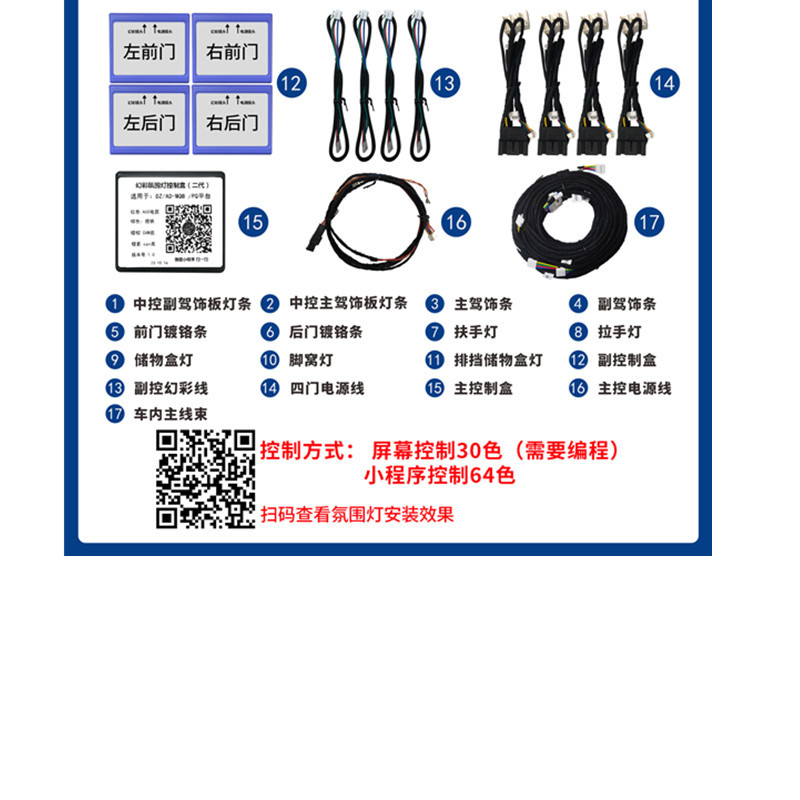 Aplicable a 22 - 24 tipos de luces de atmósfera especiales Tiguan L / X (tipo de grabado láser)