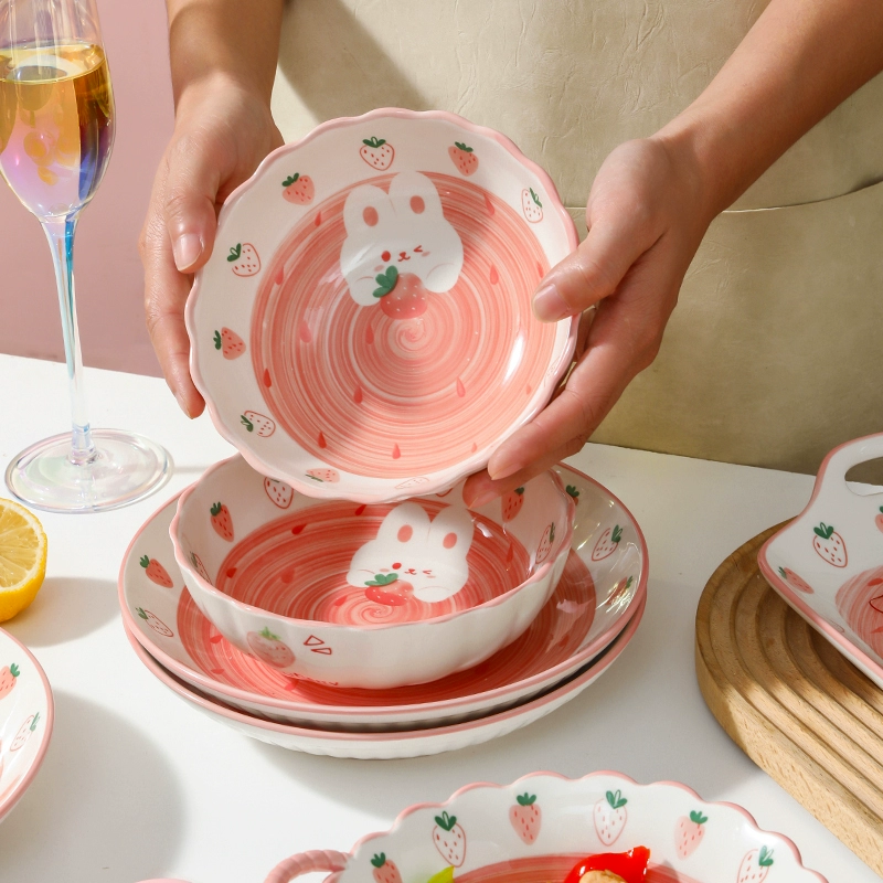 Cartoon home cute set, ceramic tableware, chopsticks