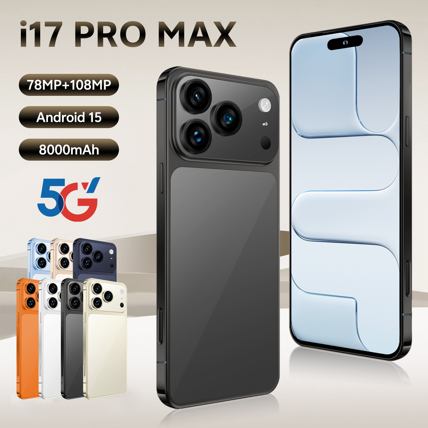 Cross-Border Mobile Phone I17 Promax Android 7.3inch Large Screen Mobile Phone Android Smartphone Source Manufacturer Direct Delivery
