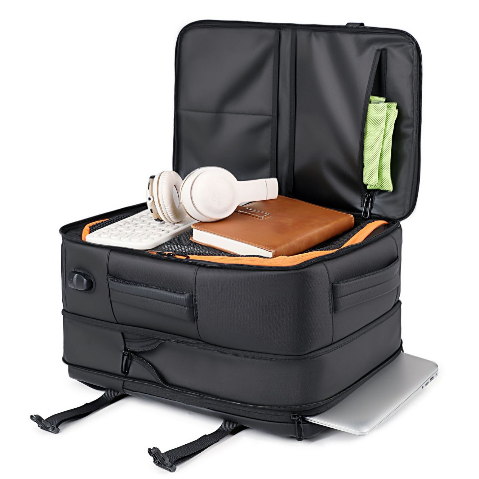 Mochila de hombre transfronteriza expandida bolsa de computadora de negocios bolsa de viaje de gran capacidad separación seca y húmeda mochila multifuncional