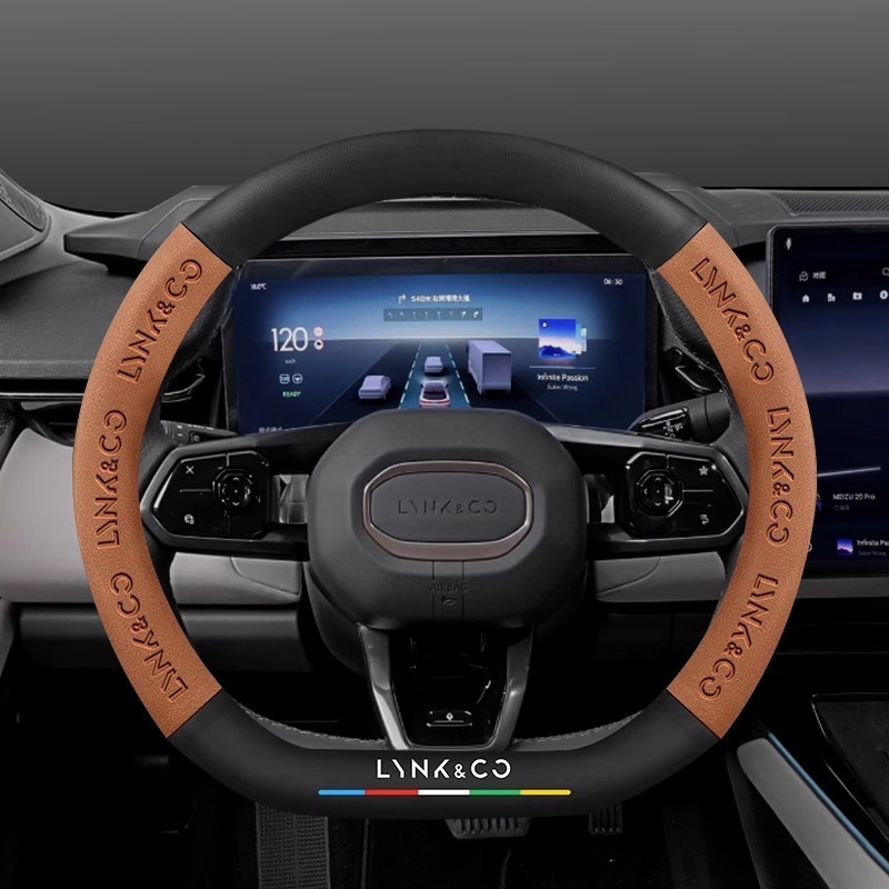 Lynk & Co 03 ステアリングホイールカバー 01 05 06 07 09 02 Z20 08emp 四季カーボンファイバースエードハンドルバーカバー|undefined