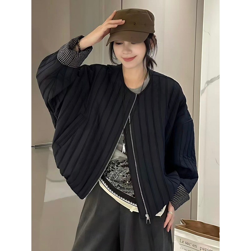 短款棒球服夹棉外套女2025秋季新款高级感小个子轻薄棉服夹克上衣|undefined