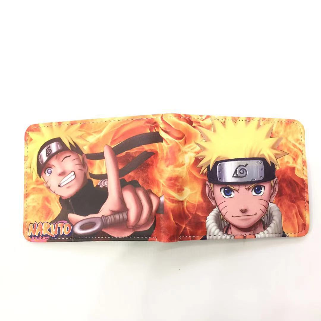 Hokage billetera Ninja Boy Sasuke Naruto nuevo tipo de bolso de tarjetas, bolso de cambio de dibujos animados Fuego Nube, cartera de cambio PU, bolso de piel