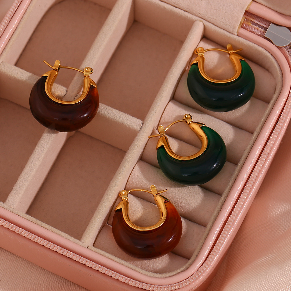 Fashion Geometric Stainless Steel Plating Earrings 1 Pair