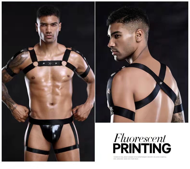 Hombres nuevos uniformes sexuales lingerie bar modelo masculino espectáculo escénico uniforme de conejo hombre un cabello