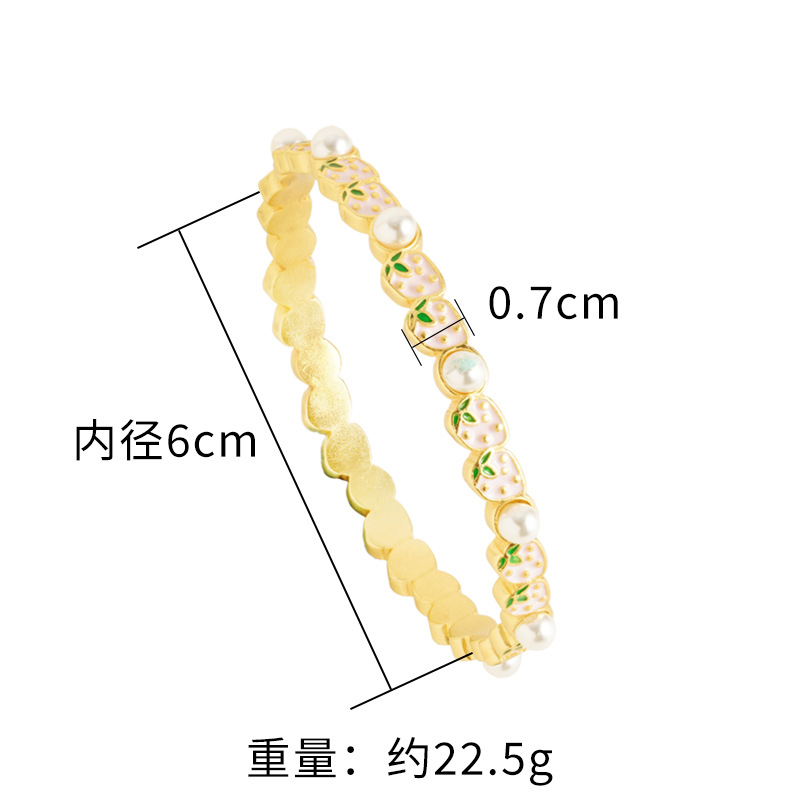 Pulsera de perlas artificiales de fresa de oro para niñas lindo dulce fresco todo partido popular ins poco Libro Rojo popular simple
