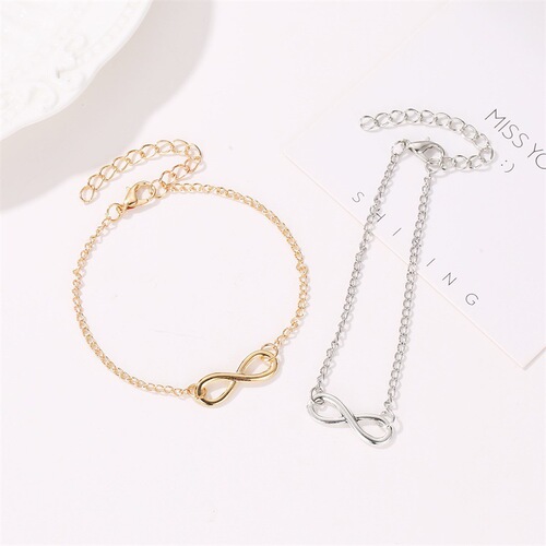 Eurasian cross-border accessories, niche minimalist Möbius loop bracelet, metal versatile chain Valentine's Day gift