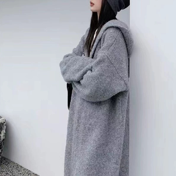 2025 新韓国セーター女性の怠惰なスタイルの優しいトップニットカーディガンロング秋と冬のウインドブレーカージャケット|undefined