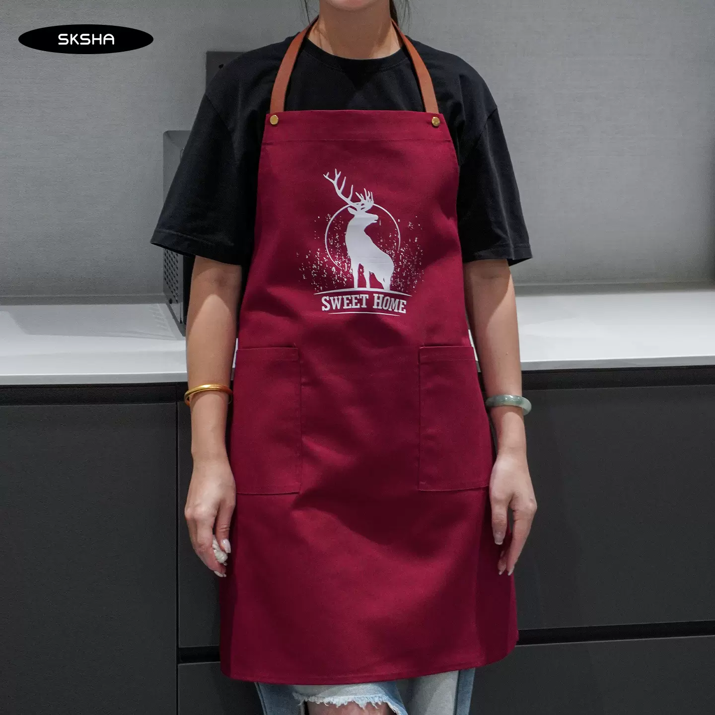 围裙家用厨房女画画做饭防水防油餐饮高级感烘焙理发店工作服