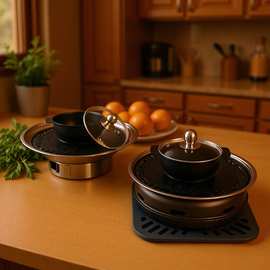 跨境日式木炭火锅盘烧烤炉户外用围炉煮茶烧烤炉旅行木炭烤肉烧烤