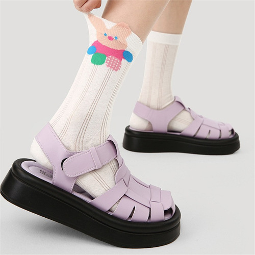 Elegant Renaissance Hollowed-Out Women's Mid-Calf Summer Thin Mesh Ventilated 3D Animal Cute Teenage Long Socks