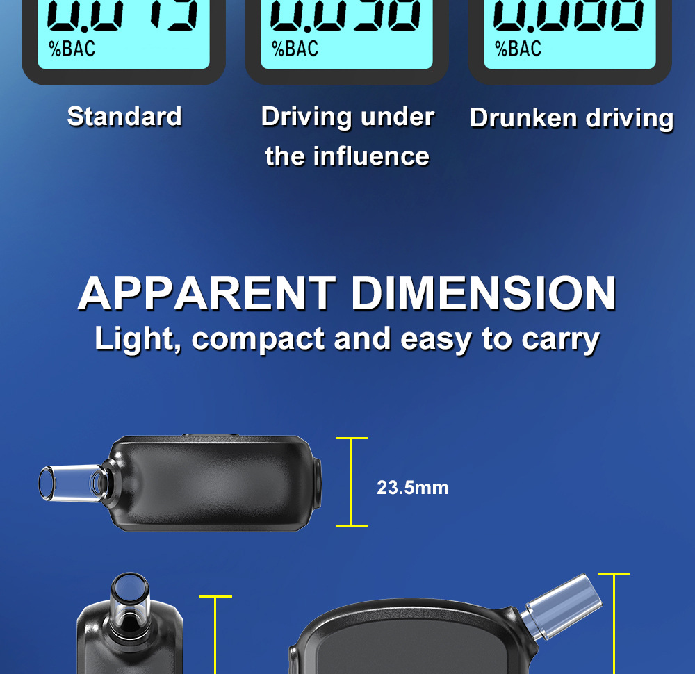 New Alcohol Tester Portable S+ Drunk Driving Special Alcohol Tester Home Air-Blown Personal Wine Tester