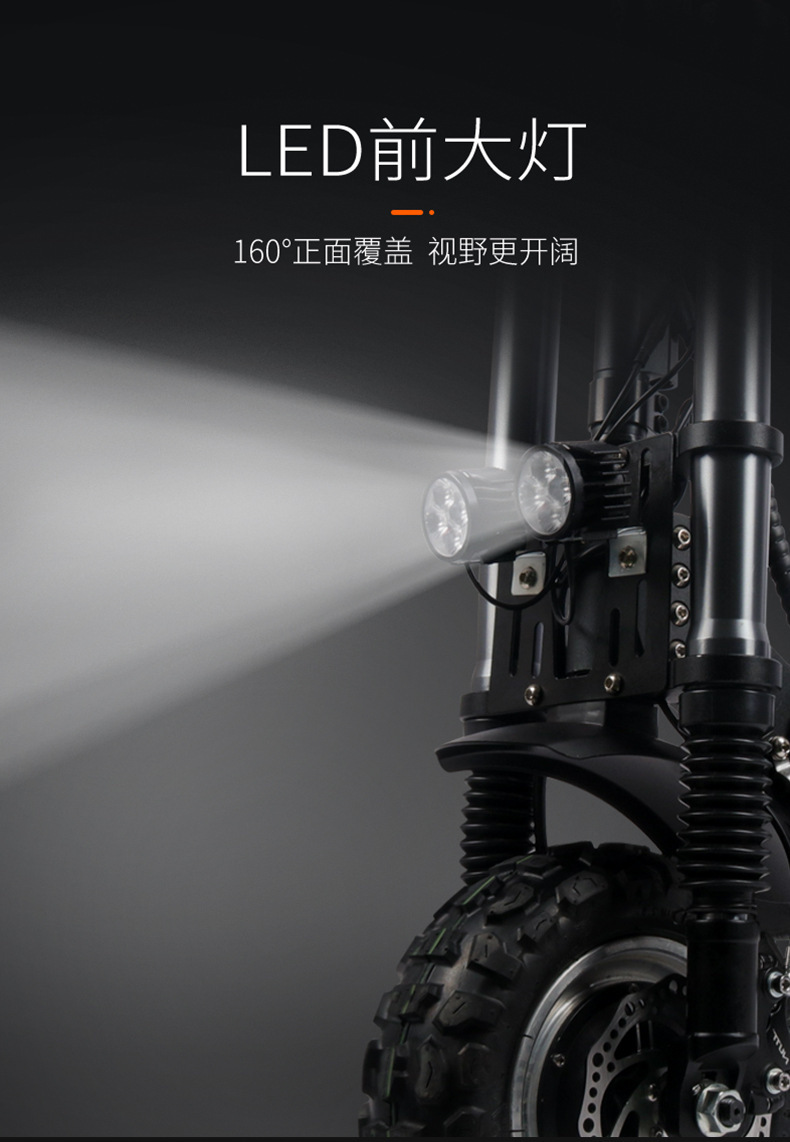 Cross-Border Long-Range Foldable Electric Scooter, Adult Mobility Scooter, Portable Shock-Absorbing Electric Scooter
