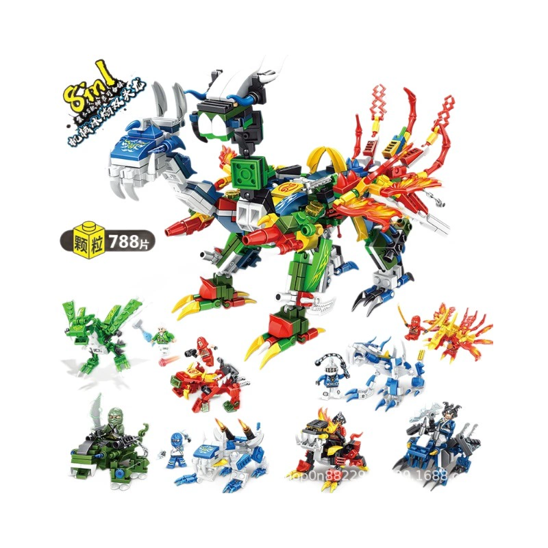 Toy for boys, plastic dragon battle, constructor, small particles