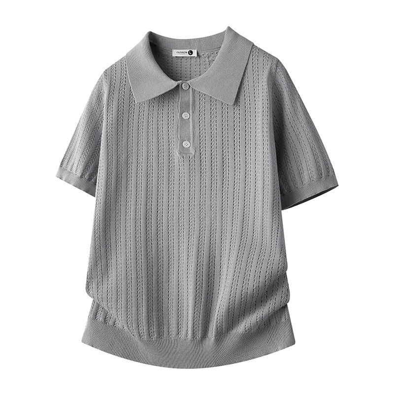 Camisas de polo de manga corta con solapa, camisetas de punto de hombre con solapa, camisetas comerciales de hielo, comercio exterior transfronterizo al por mayor