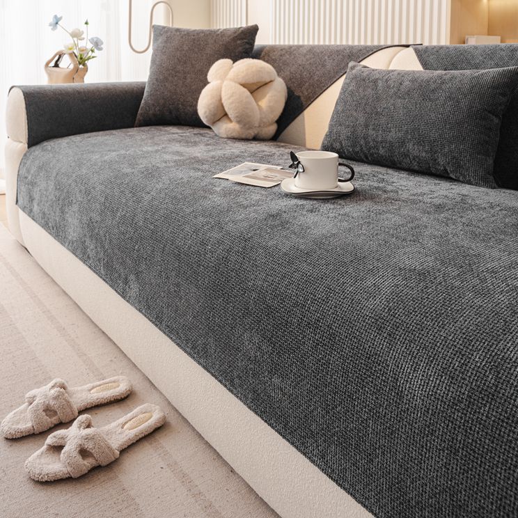 雪尼尔沙发坐垫单片简约纯色扶手巾防水隔尿耐脏三座一贵妃沙发垫