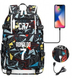 Comercio exterior estrellas de fútbol mochila de moda coreana transfronteriza mochila adolescente USB mochila escolar escolar