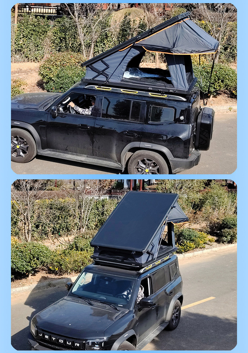 Factory Customized Thin Roof Tent, No Need to Build Suv Vehicle-Mounted Quick-Open Fully Automatic Camping Style Hard-Top High-Cover Tent