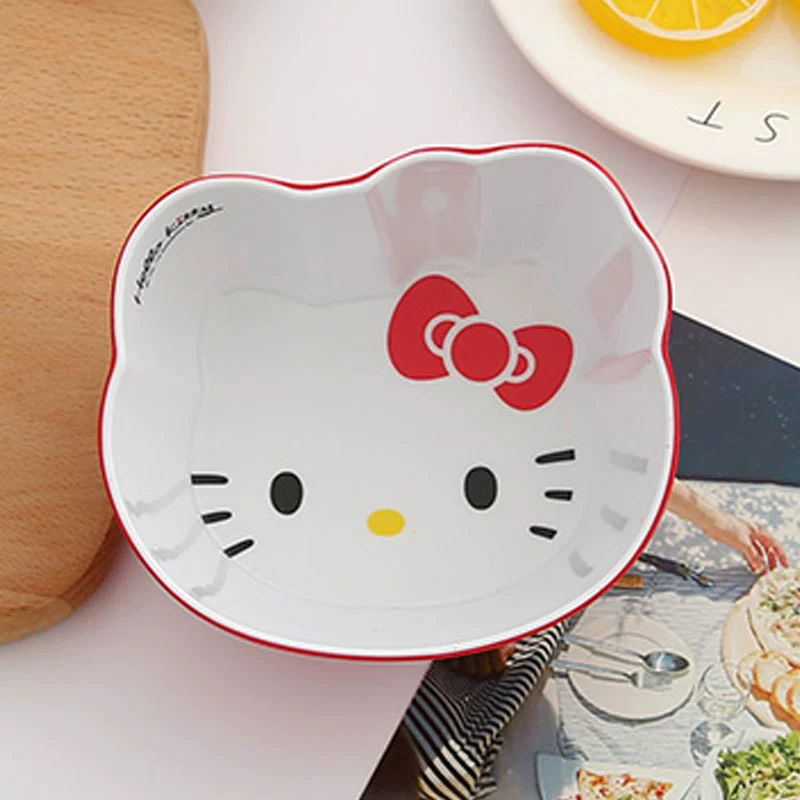 Детская посуда Hello Kitty, мультяшные милые миски — красный и фуксия