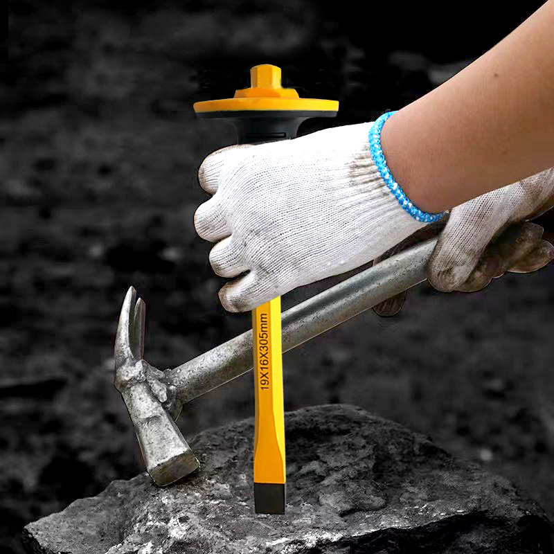 Spot cincel de piedra con revestimiento de acero al cromo vanadio cincel de cemento para trabajar la madera cincel de punta de cincel plano de especificaciones múltiples cincel de punta central