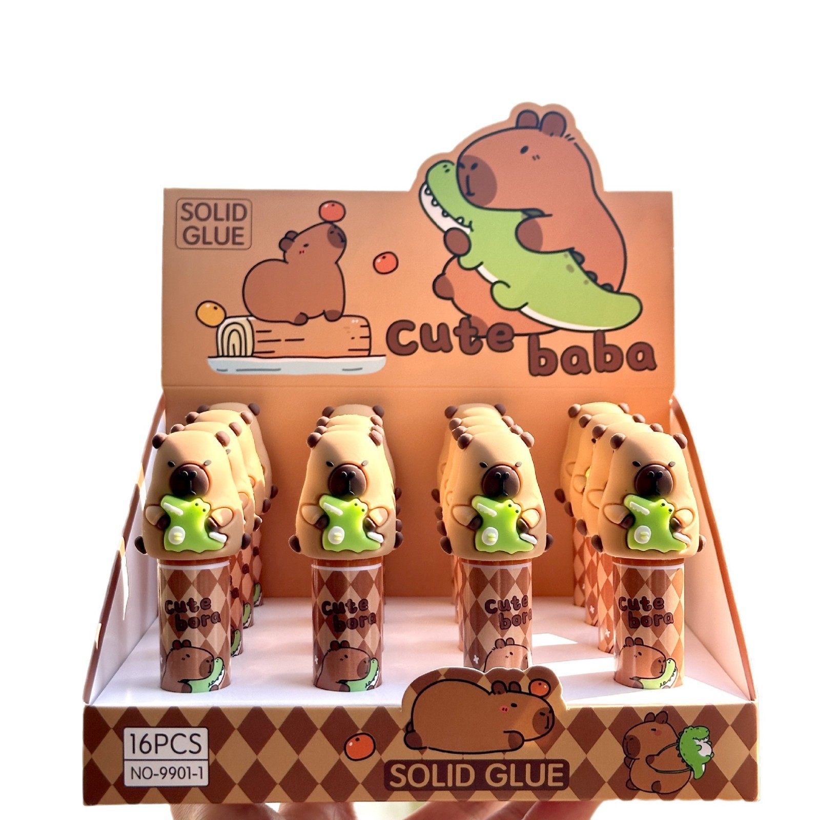 Adhesivo sólido lindo Capi alumno portátil de silicona adhesivo sólido DIY hecho a mano varilla de adhesivo de alta viscosidad