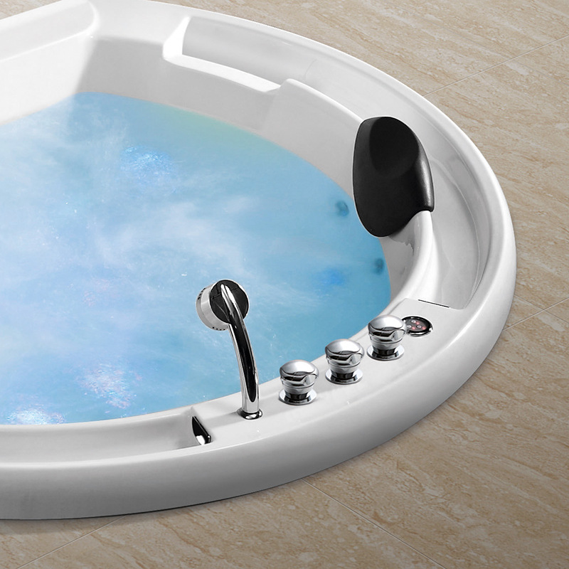 Calefacción temperatura constante bañera grande sexy doble ronda bañera grande acrílico masaje surf incrustado