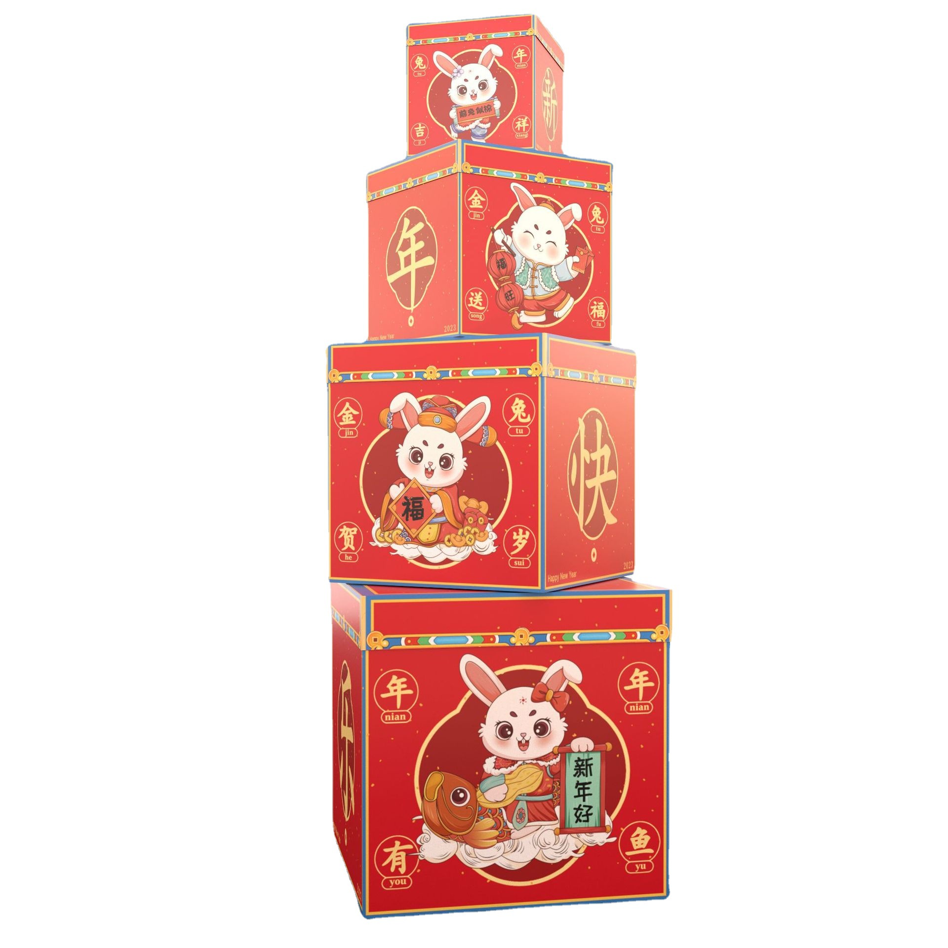 Caja de regalo del Festival de Primavera del Año de la Serpiente 2025, decoraciones de Año Nuevo, suministros para escaparates de centros comerciales, artículos de decoración de escenas image 6