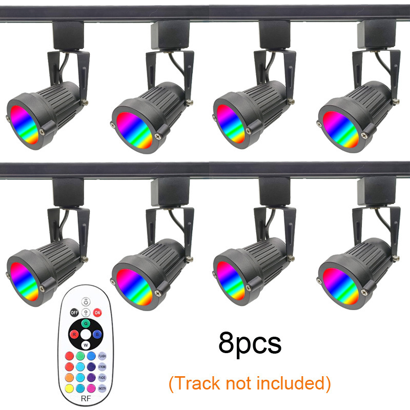 Amazon hot selling three-line H-type RGBW track lamp holder RF remote control dimming color indoor ceiling spotlight