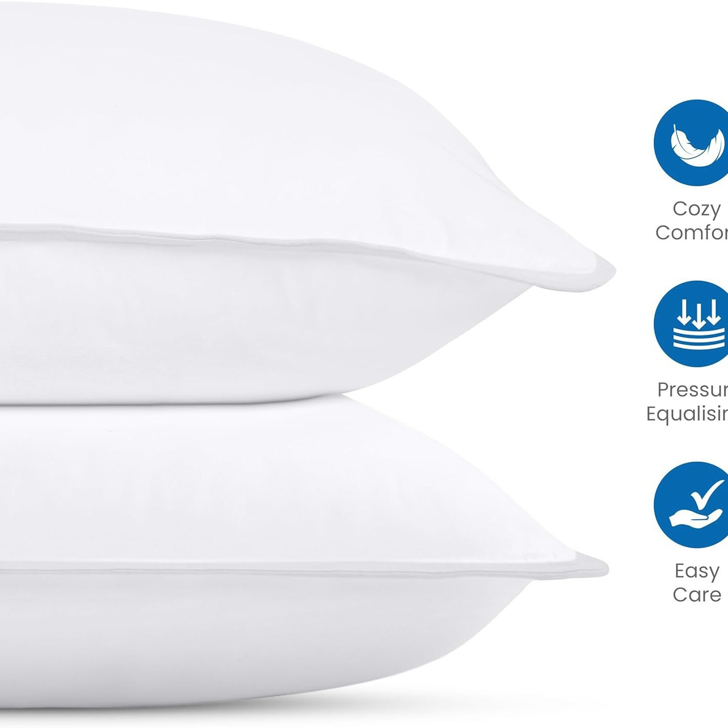 Almohada rectangular de plumas de terciopelo para adultos, relleno de fibra sintética, almohada cómoda para dormir en hoteles y hostales