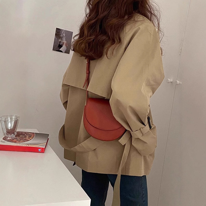 卡其色短款风衣外套女春秋季2025年韩版英伦风小个子休闲百搭大衣|undefined