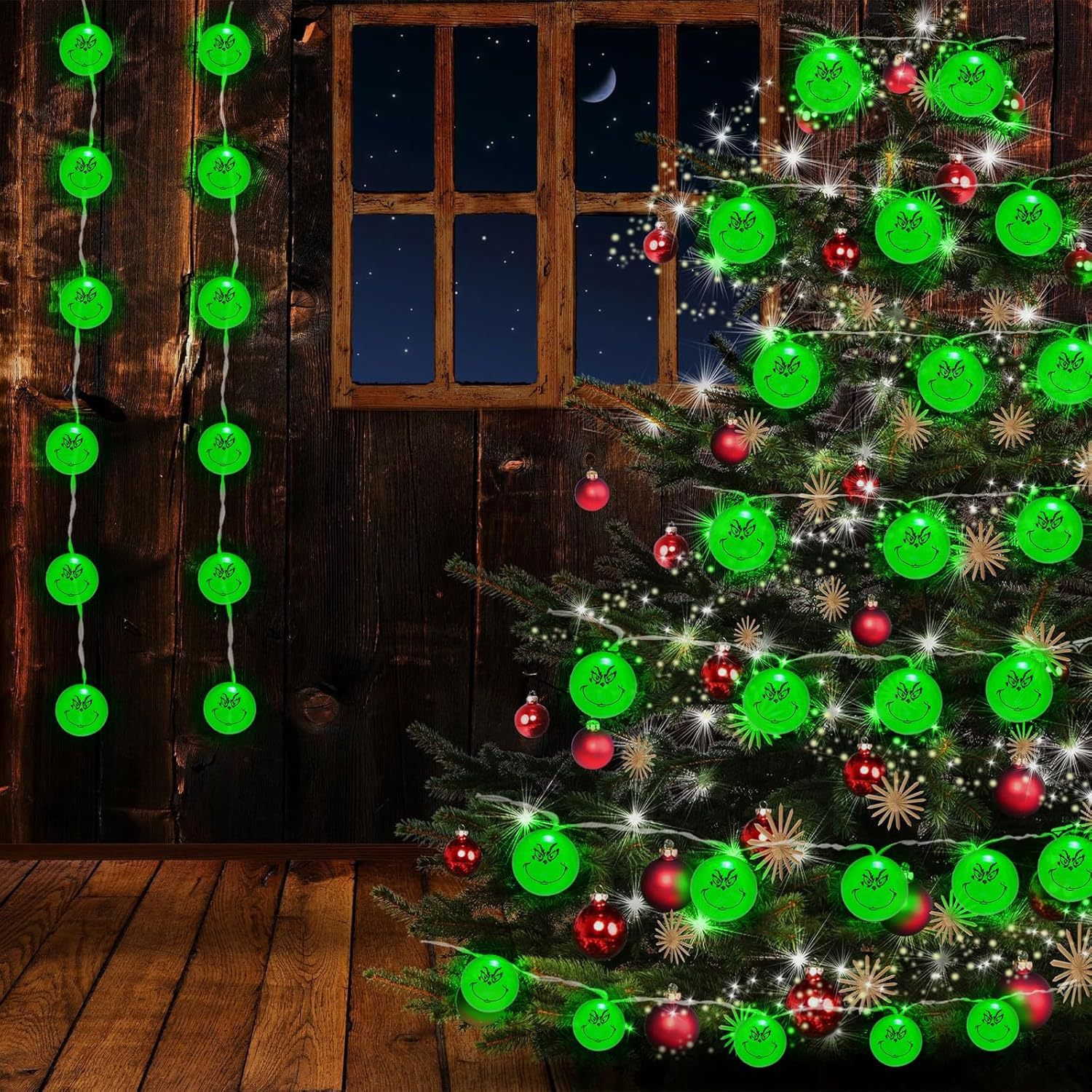 2024 nuevos productos LED Grinch Grinch string luces decorativas de animación interior luces de color de Navidad luces parpadeantes string
