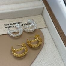 冷淡风复古镂空麻花多层耳钉欧美设计感百搭轻奢独特时尚潮流耳环