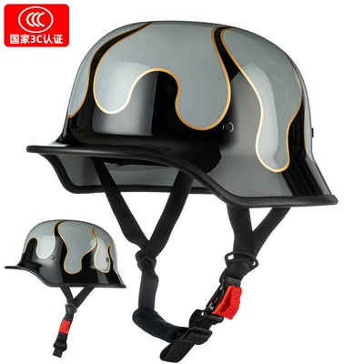 Motosiklet kaskı (dəbilqə) — Certified Cycling Helmet German - cement-gray-ruihuo-black-m