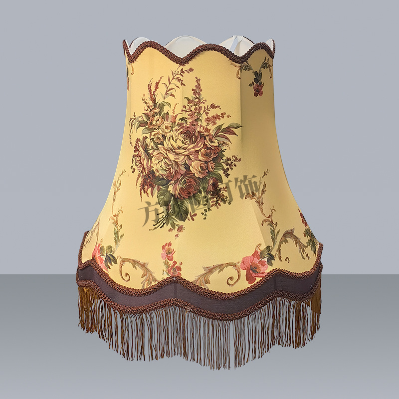 Pantalla de lámpara de tela de borla retro china al por mayor candelabro cubierta de lino nostálgico salón de té sala de estudio lámpara de cabecera vertical pantalla de lámpara