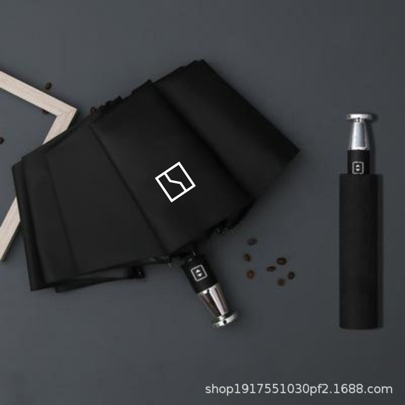 劳斯莱斯汽车标雨伞10骨全自动折叠黑胶晴奔驰雨伞宝马4S店广告伞|undefined