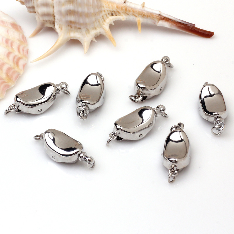 18K gold color retaining silver ingot buckle pearl buckle necklace bracelet clip buckle diy manual connection accessories
