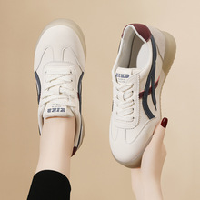 真皮小白鞋女2025春秋新款百搭轻便软底防滑时尚旅游鞋阿甘休闲鞋