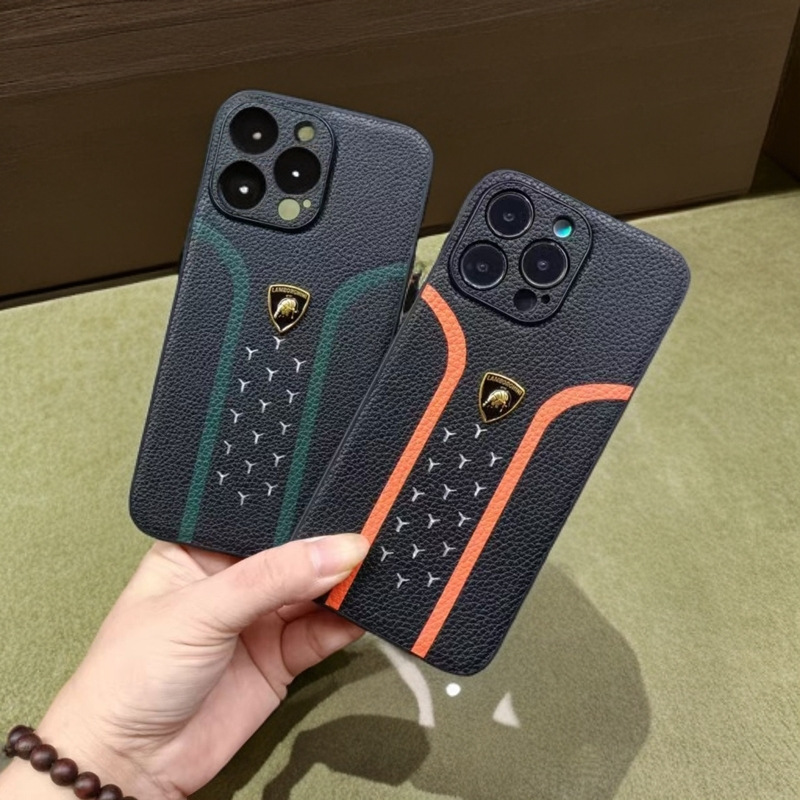 Suitable for Iphone13/14Pro Mobile Phone Case Leather 15/12/11 Apple 16Promax Business Cool Car Logo